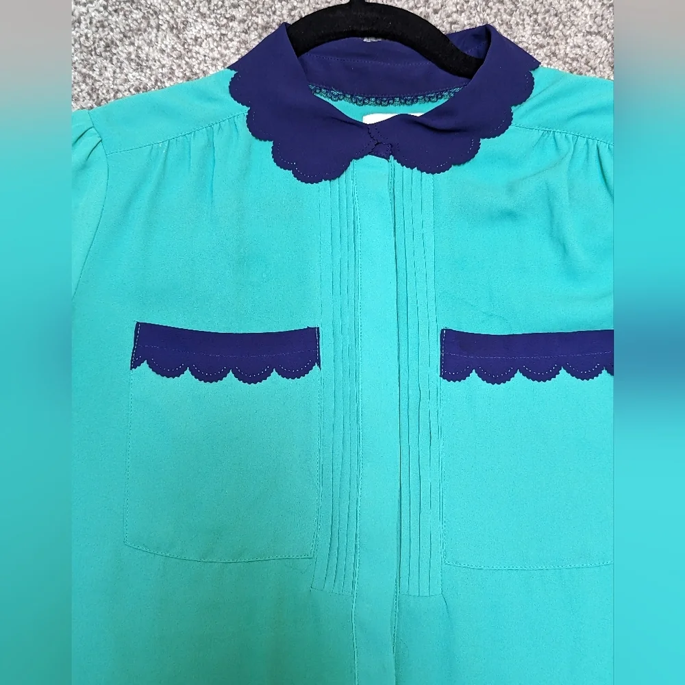 Anthropologie HD in Paris Laser Cut Scalloped Top  - Picture 5 of 5